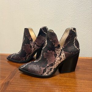 Vince Camuto Python Patterned Ankle Booties